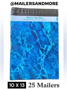 25 10X13  Poly Mailers Blue Ice Water Marble Shipping Envelopes PRICE IS FIRM